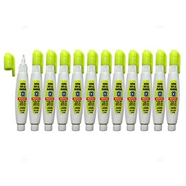 12 Pc Set Neon Yellow Super Met-Al Fine Tip Paint Marker Pens 1.4mm Stroke Weatherproof Metal Stone Rubber Plastic Glass for Auto Arts Craft AutoAndArt