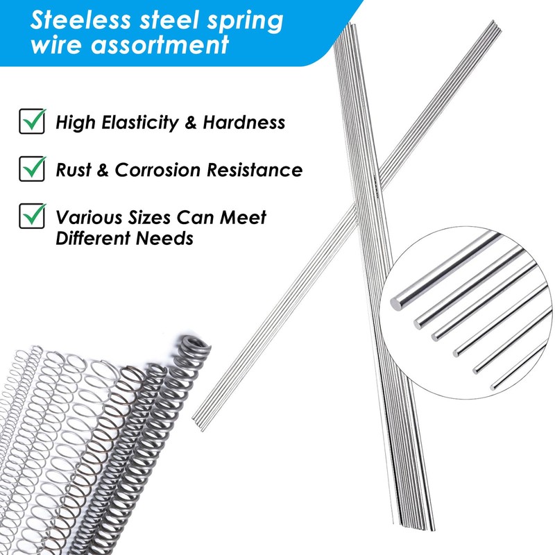 COYOUCO 50CM Stainless Steel Spring Wire, Full Hard Straight Wire