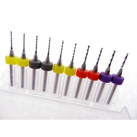 10pk Tungsten Carbide Micro Drill Bits .8mm to 1.2mm (2each) .8mm .9mm 1.0mm 1.1mm 1.2mm 1/8" Shank 3.175mm TOY, JEWELRY MAKING, CRAFTS, CNC CIRCUIT BOARD PRODUCTION, MODEL TRAINS CARS BOATS!!