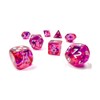 Red Nebula Black Light Special Dice with White Numbers 7+1