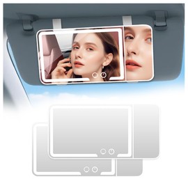car mirror vanity Rechargeable Led, 3 Light Modes,Dimmable Touch Screen,Side with triple magnification mirror image (1)