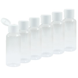 Marvexi 50Pcs 50ml/1.7oz Empty Travel Plastic Squeeze Bottles, Empty Hand Sanitizer Bottles Bulk for Hand Sanitizer, Shampoo, Cosmetic, Toiletries(Clear, White)