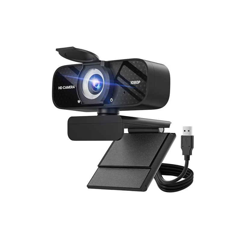 TRAUSI 1080P HD Webcam with Microphone, Noise Reduction, Privacy Protection,