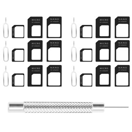 4 in 1 Nano SIM Card Adapter, Nano SIM Adapter Set, SIM Card Adapter with SIM Eject Pin, Compatible with Smartphone