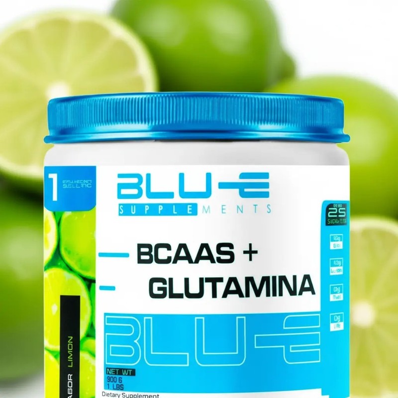 Bcaas Glutamina Blu-e 500g 25 Servicios Varios Sabores