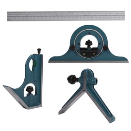 1x Stainless Steel Universal Bevel Set Multi-Functional 180 Degree Angle Combination Square Protractor Ruler Set High Precision Measuring Tool