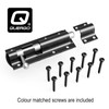 QUERGO Straight Tower Bolt Black 100mm (4") Heavy Duty Black