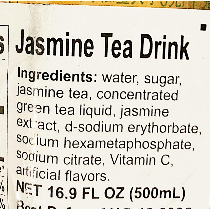 Jasmine Green Tea Beverage, Less Sugar,500mL, Pack of 6