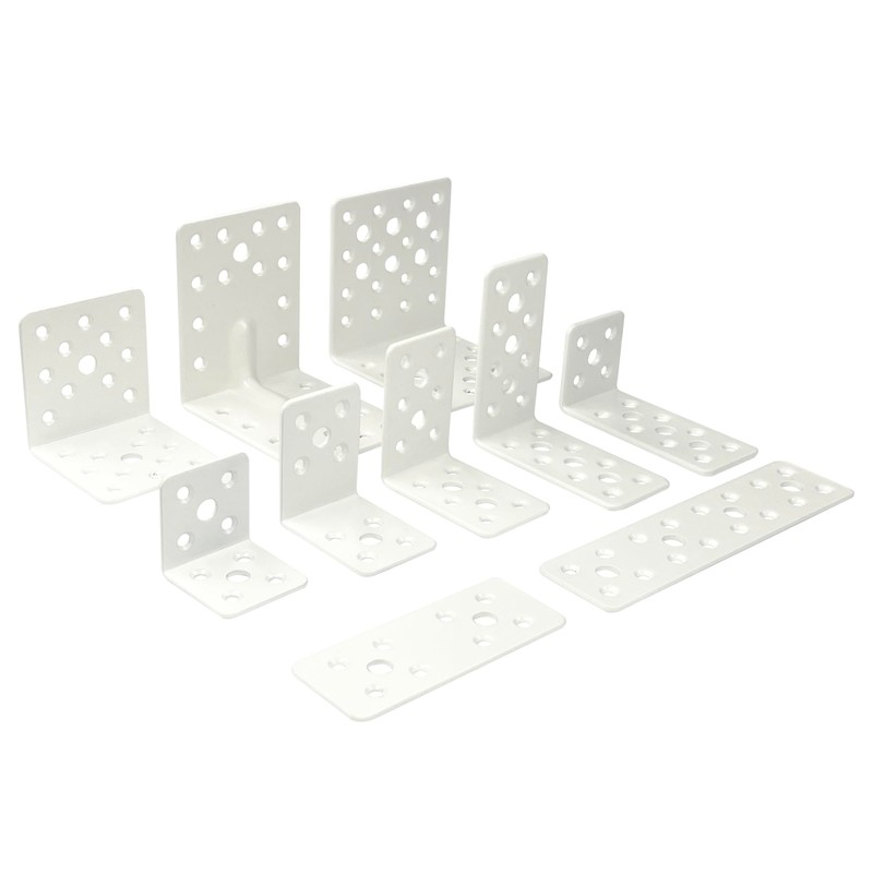 DAIDOHANT Multi L-Shape Reinforced Hardware, White (W)1.6 x (A)2.6 x