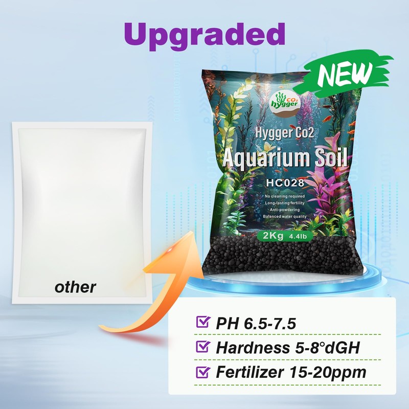 Hygger CO2 Upgraded Aquarium Soil Water Grass Mud, Ideal for