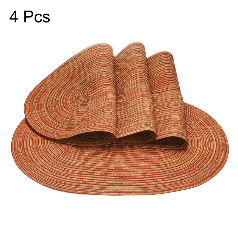 HARFINGTON 4pcs Oval Braided Placemats 20" Non-Slip Oval Table Mats