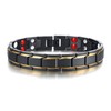 Rockyu Titanium Material, Men's Magnetic Bracelet, IP Gold Plating, Black
