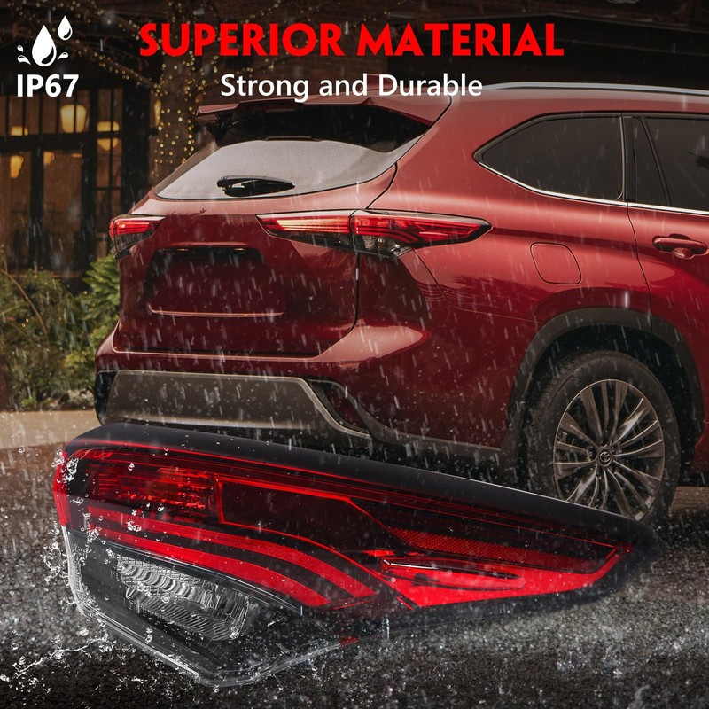 Huray Right Outer Tail Light for Toyota Highlander 2020-2022 Passenger