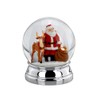 Schneekugel Glaskugel Deko-Kugel Motiv: Weihnachtsmann mit Rentier, Höhe 12,0 cm,
