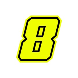 4R Quattroerre.it 13388 Number Racing 8 Moto GP Fluorescent Yellow 10 x 10 cm