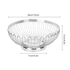 Fruit Basket, Mirror Polished MultiPurpose Fruit Bowl, HollowedOut RustProof Modern for Living Room (11x26x11cm / 4.3x10.2x4.3in)