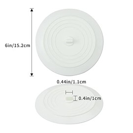 Paquete de 2 tapones para tina, tapón de drenaje de silicona grande de 6 pulgadas, tapa de succión plana para baño, cocina y lavandería
