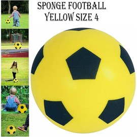 PHG Size 4 Football | Sponge Foam Soccer |Ideal for Outdoor Games for Kids | Indoor Football, Adults’ Garden, and Beach Games for Families | Toddlers (17.5 cm, Yellow)