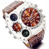 Lancardo Cool Watches for Men: Oversize Steampunk Dual Time Zone