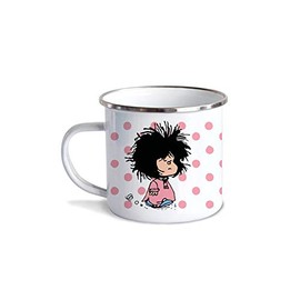 Pocillo/Taza de Peltre MAFALDA EN PIJAMA 10oz (300ml), Pewter Cup MAFALDA EN PIJAMA, Perfecta para la Oficina o Regalo