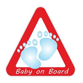 1 Car Sticker Baby on Board Boy I kfz025 I 10 x 10 cm I Sticker for Window I Feet on Tour Weatherproof Triangular