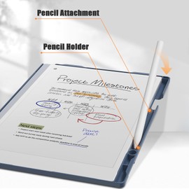 E NET-CASE Case for Remarkable Paper Pro Tablet 11.8 inch (2024 Released) - New Business Design Upgraded Leather Cover for Remarkable Paper Pro Digital Paper with Stand & Pen Holder (Deep Blue)