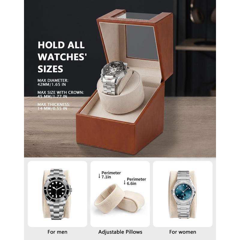 UnaMela Watch Winder for Automatic Watches: Automatic Single Watch Winder