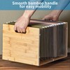 Sbanmao Clear Acrylic File Box Organizer, Bamboo Hanging Folder Storage