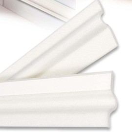 Soft Weather Striping, Window Draft Stopper Foam Seal Strip, Self-Adhesive Soundproof V-Shaped Kerf Door Seal, Card Slot Installation (33FT White)