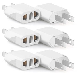 6 Pack European to US Plug Adapter, Plug Adapter European to American, EU to US Plug Adapter, 220v to 110v Adapter Plug for Travel, Europe to American Power Plug Converter (Type A)