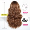 OUFEI Long Wavy Ombre Ginger Wigs for Women with Bangs