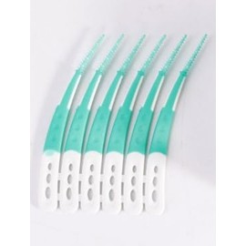 72 Stück InterdentalbüRsten,ZahnzwischenraumbüRsten,Zahnsticks Gebogene Form,Interdentalreiniger Weiche Silikon FüR Reinigung Schwer ZugäNglicher ZahnzwischenräUme（Grün）