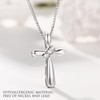 Kakonia 925 Sterling Silver Cross Pendant Necklace for Women 3-Stone
