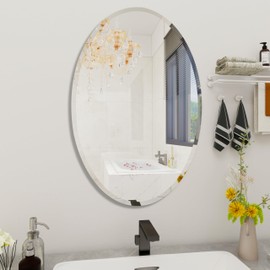 Oval Bathroom Mirror, 20X30 inch Oval Frameless Mirror, Frameless Mirrors for Bathroom,Beveled Bathroom Mirror.