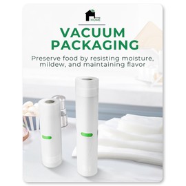 EconoHome Heavy Duty Vacuum Seal Bags for Food - Commercial-Grade, Airtight & Leakproof Plastic Vacuum Storage Bags for Sous Vide, Meal Preparation, Processing & Dry Aging Meat - 11"x20' Roll, 8 Pack