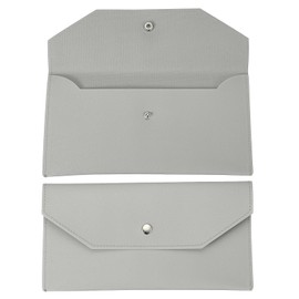 PATIKIL Cash Envelope Wallet, Budget Cash Holder Reusable Money Bag Pouch Leather Money Organizer Pouch for Men Women Receipt Check Bill Travel Graduation Holidays, Light Grey