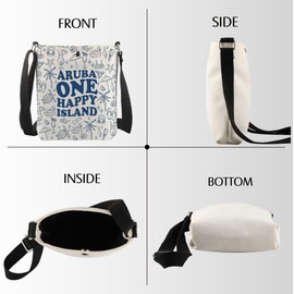 Aruba Vacation Gift Aruba one Happy Island Crossbody Bag Aru-ba Beach Trip Gift (Aruba One CA XK)