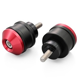 Daytona 49218 Aluminum Billet Motorcycle Bar End for Honda (M6) Middle Weight Bar End High Dish Red