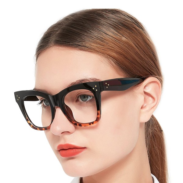 OCCI CHIARI Oversized Bifocal Reading Glasses Women 1.25 Blue Light