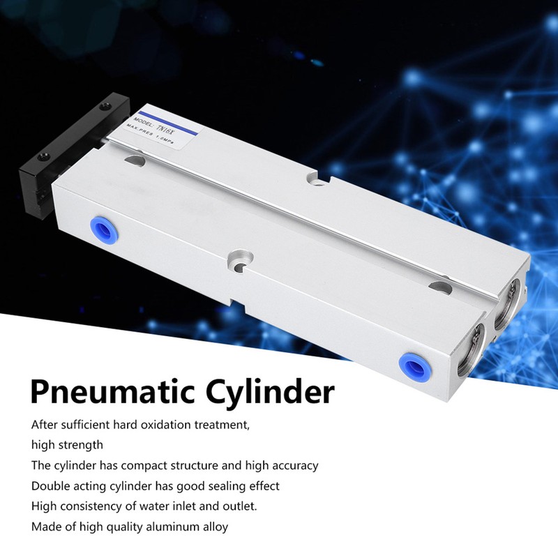 Air Cylinder Pneumatic Double Acting Aluminum Alloy AntiRust TN16 0.10.9MPa