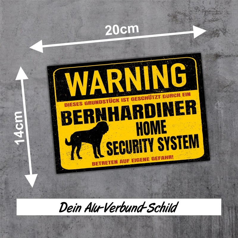 Saint Bernard Dog Sign Warning Security System Door Sign Dog