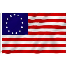 Anley Fly Breeze 90 x 150 cm Bandera Betsy Ross - Colores Vivos y Resistentes a Rayos UVA - Bordes Reforzados con Lona y Doble Costura - Estados Unidos Banderas Poliéster con Ojales de Latón
