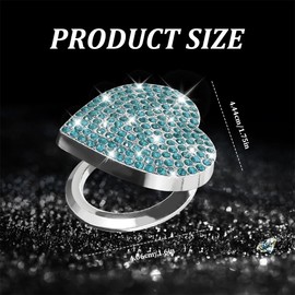 QZTYTY Bling Car Engine Start Button Cover, Car Push Start Button Accessories, Rhinestone Engine Start Button Cover, Universal Ignition Button Car Accessories Compatible with Women (Light Blue)