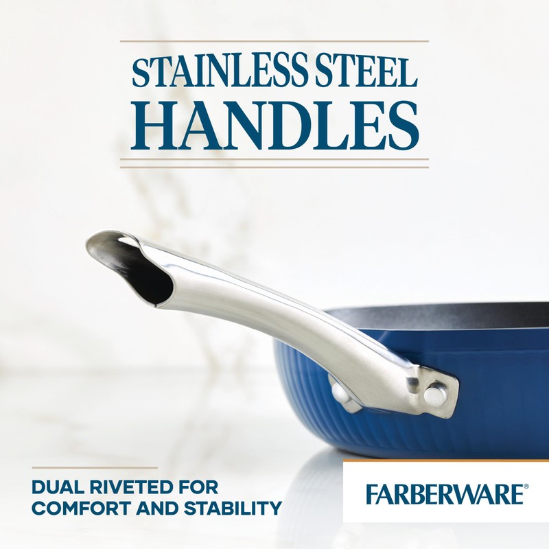 Farberware Style Nonstick Cookware Frying Pan/Skillet with Pour Spouts, Dishwasher