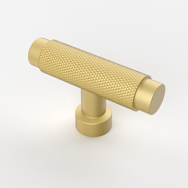 Asidrama 10 Pack Knurled Brushed Gold Kitchen Cabinet Knobs Dresser