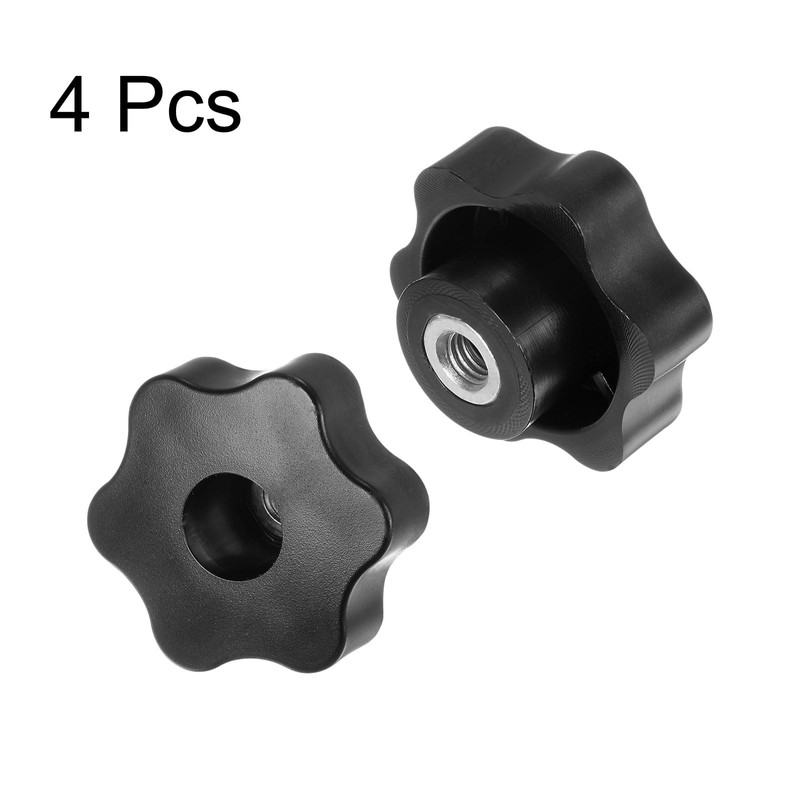 sourcing map 4pcs Star Knobs M8 Female Thread 48mm Head