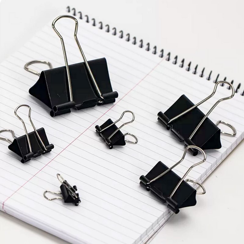 Binder Clips Paper Clamps 300 Pack Assorted Sizes (Black), Jumbo,