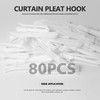 80 Pcs Plastic Curtain Hooks,Adjustable Pinch Pleat Curtain Hooks Curtain