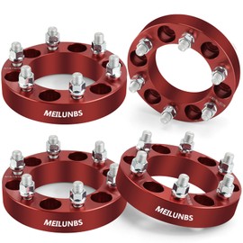 MEILUNBS 6x5.5 Wheel Spacer, 1.25 inch 6x139.7 mm Forged Wheel Spacers M14x1.5 Studs and 106 mm Hub Bore with Wheel Nuts - Compatible with Tundra, Sequoia, Silverado 1500, F-150 Red
