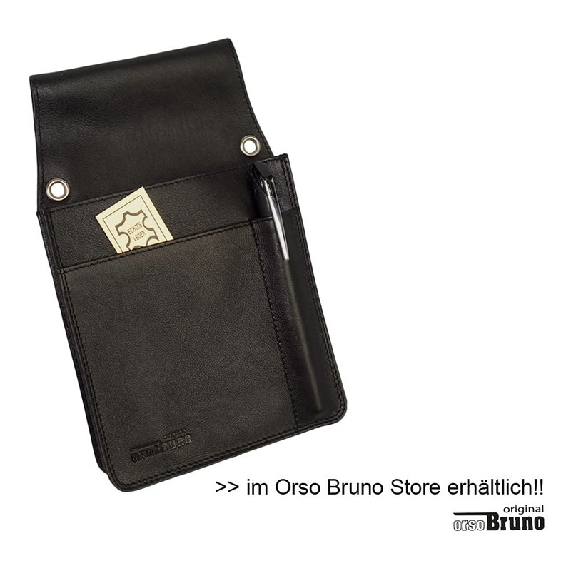 Leather Waiter's Bag for Waiter's Wallet, Black, Cowhide leather black,